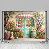 Lofaris Spring Colorful Floral Rustic Wall Easter Backdrop